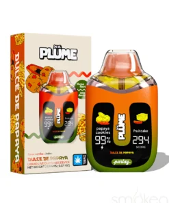 Enjoy Plume 2g Dulce de Papaya, a tropical and creamy 2-gram disposable vape delivering rich papaya flavor and smooth, long-lasting performance.