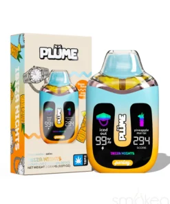 Explore information on the Plume 2g Ibiza Nights disposable device, featuring a tropical, fruit-inspired flavor profile. Adult-restricted product.
