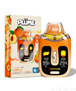 Discover Plume 2g Peach Club, a 2-gram disposable device featuring sweet, fruit-forward peach flavors. Adult-restricted product.